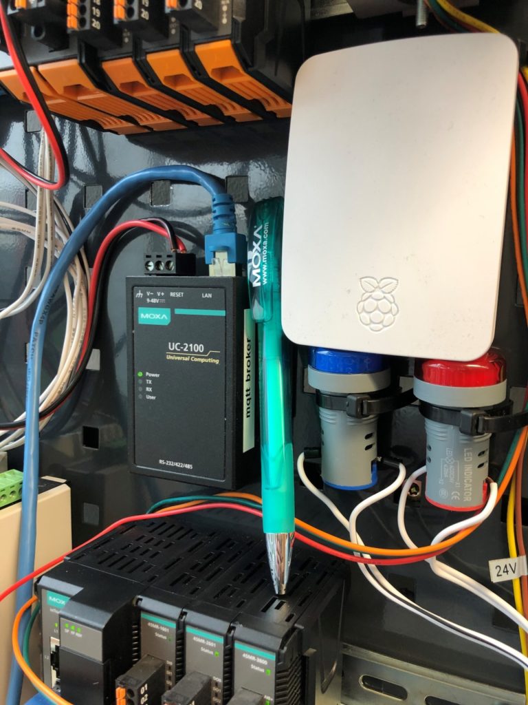Moxa UC-2100 installed in compact space