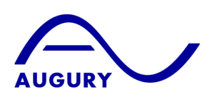 Augury logo in blue colour with transparent background